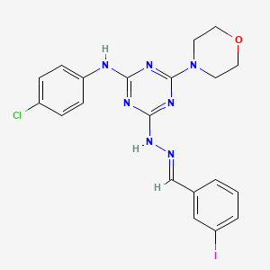 3-iodobenzaldehyde [4-[(4-chlorophenyl)amino]-6-(4-morpholinyl)-1,3,5-triazin-2-yl]hydrazone