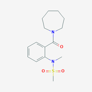 molecular formula C15H22N2O3S B5849755 N-[2-(1-azepanylcarbonyl)phenyl]-N-methylmethanesulfonamide 