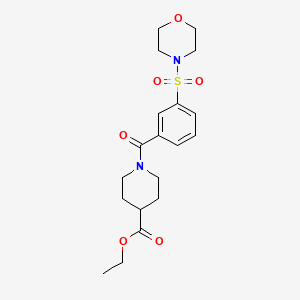 molecular formula C19H26N2O6S B5849761 ethyl 1-[3-(4-morpholinylsulfonyl)benzoyl]-4-piperidinecarboxylate 