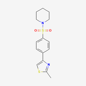molecular formula C15H18N2O2S2 B5849777 1-{[4-(2-methyl-1,3-thiazol-4-yl)phenyl]sulfonyl}piperidine 