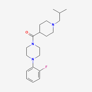 molecular formula C20H30FN3O B5849793 1-(2-fluorophenyl)-4-[(1-isobutyl-4-piperidinyl)carbonyl]piperazine 