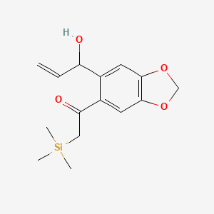 1-(6-(1-Hydroxyallyl)benzo[d][1,3]dioxol-5-yl)-2-(trimethylsilyl)ethan-1-one