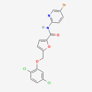 molecular formula C17H11BrCl2N2O3 B5849822 N-(5-bromo-2-pyridinyl)-5-[(2,5-dichlorophenoxy)methyl]-2-furamide 