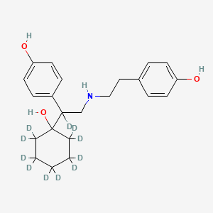 molecular formula C22H29NO3 B584990 rac N,N-Didesmethyl-N-(4-hydroxyphenethyl)-O-desmethyl Venlafaxine-d11 CAS No. 1346598-87-5