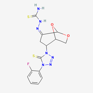 2-[4-(2-fluorophenyl)-5-thioxo-4,5-dihydro-1H-tetrazol-1-yl]-6,8-dioxabicyclo[3.2.1]octan-4-one thiosemicarbazone