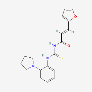molecular formula C18H19N3O2S B5849961 3-(2-furyl)-N-({[2-(1-pyrrolidinyl)phenyl]amino}carbonothioyl)acrylamide 
