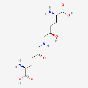 molecular formula C12H23N3O6 B584998 N6-[(2R,5S)-5-Amino-5-carboxy-2-hydroxypentyl]-5-oxo-L-lysine (Impurity) CAS No. 75658-82-1