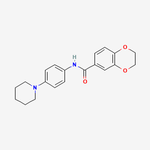 molecular formula C20H22N2O3 B5850028 N-[4-(1-piperidinyl)phenyl]-2,3-dihydro-1,4-benzodioxine-6-carboxamide 