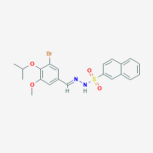 molecular formula C21H21BrN2O4S B5850035 N'-(3-bromo-4-isopropoxy-5-methoxybenzylidene)-2-naphthalenesulfonohydrazide 
