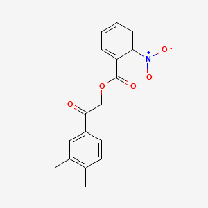 molecular formula C17H15NO5 B5850039 2-(3,4-dimethylphenyl)-2-oxoethyl 2-nitrobenzoate 