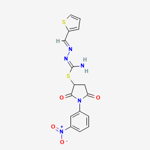 1-(3-nitrophenyl)-2,5-dioxo-3-pyrrolidinyl 2-(2-thienylmethylene)hydrazinecarbimidothioate