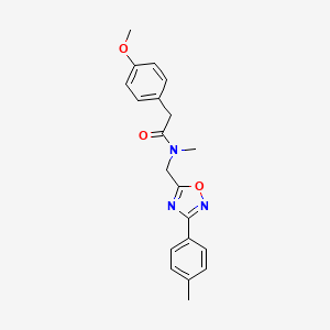 molecular formula C20H21N3O3 B5850043 2-(4-methoxyphenyl)-N-methyl-N-{[3-(4-methylphenyl)-1,2,4-oxadiazol-5-yl]methyl}acetamide 