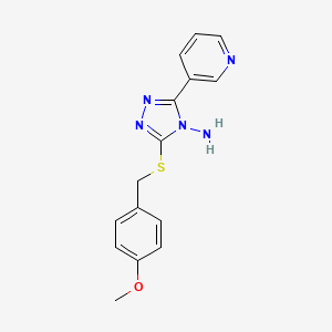 molecular formula C15H15N5OS B5850055 3-[(4-methoxybenzyl)thio]-5-(3-pyridinyl)-4H-1,2,4-triazol-4-amine 