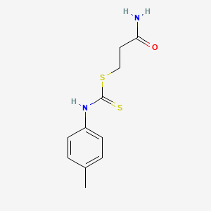 molecular formula C11H14N2OS2 B5850076 3-amino-3-oxopropyl (4-methylphenyl)dithiocarbamate 