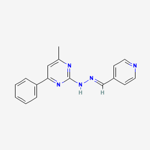 molecular formula C17H15N5 B5850086 isonicotinaldehyde (4-methyl-6-phenyl-2-pyrimidinyl)hydrazone 