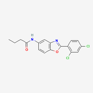 molecular formula C17H14Cl2N2O2 B5850091 N-[2-(2,4-dichlorophenyl)-1,3-benzoxazol-5-yl]butanamide 