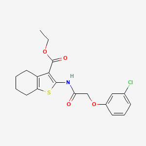 molecular formula C19H20ClNO4S B5850121 ethyl 2-{[(3-chlorophenoxy)acetyl]amino}-4,5,6,7-tetrahydro-1-benzothiophene-3-carboxylate 