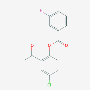 molecular formula C15H10ClFO3 B5850129 2-acetyl-4-chlorophenyl 3-fluorobenzoate 