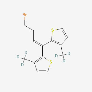 molecular formula C14H15BrS2 B585013 2,2'-(4-溴-1-丁烯亚基)双-3-甲基-d6-噻吩 CAS No. 1346604-31-6