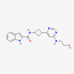 molecular formula C19H21N5O2 B5850147 N-(cis-3-{6-[(2-hydroxyethyl)amino]pyrimidin-4-yl}cyclobutyl)-1H-indole-2-carboxamide 