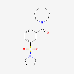 molecular formula C17H24N2O3S B5850180 1-[3-(1-pyrrolidinylsulfonyl)benzoyl]azepane 