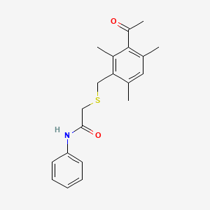 2-[(3-acetyl-2,4,6-trimethylbenzyl)thio]-N-phenylacetamide