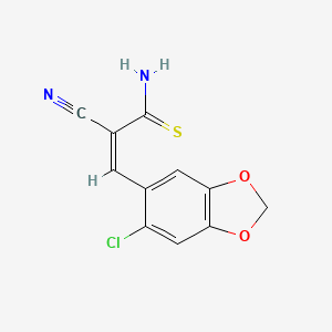 3-(6-chloro-1,3-benzodioxol-5-yl)-2-cyano-2-propenethioamide