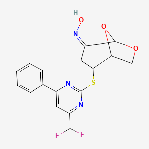 molecular formula C17H15F2N3O3S B5850247 2-{[4-(difluoromethyl)-6-phenylpyrimidin-2-yl]thio}-6,8-dioxabicyclo[3.2.1]octan-4-one oxime 