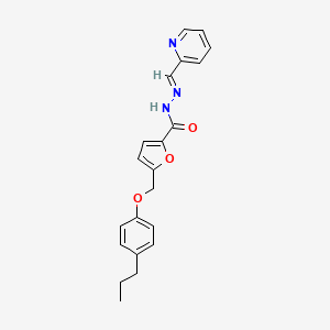 molecular formula C21H21N3O3 B5850301 5-[(4-propylphenoxy)methyl]-N'-(2-pyridinylmethylene)-2-furohydrazide 