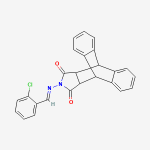 molecular formula C25H17ClN2O2 B5850302 17-[(2-chlorobenzylidene)amino]-17-azapentacyclo[6.6.5.0~2,7~.0~9,14~.0~15,19~]nonadeca-2,4,6,9,11,13-hexaene-16,18-dione 