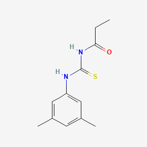 molecular formula C12H16N2OS B5850303 N-{[(3,5-dimethylphenyl)amino]carbonothioyl}propanamide 