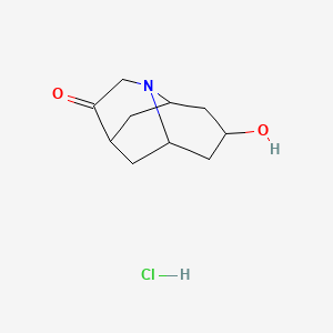 molecular formula C11H17ClO2 B585032 8-Hydroxyhexahydro-2H-2,6-methanoquinolizin-3(4H)-one hydrochloride CAS No. 148091-18-3