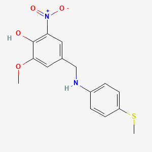 molecular formula C15H16N2O4S B5850325 2-methoxy-4-({[4-(methylthio)phenyl]amino}methyl)-6-nitrophenol 