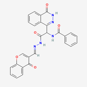 N-[2-oxo-2-{2-[(4-oxo-4H-chromen-3-yl)methylene]hydrazino}-1-(4-oxo-3,4-dihydro-1-phthalazinyl)ethyl]benzamide