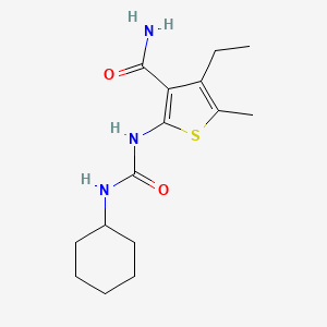 molecular formula C15H23N3O2S B5850394 2-{[(cyclohexylamino)carbonyl]amino}-4-ethyl-5-methyl-3-thiophenecarboxamide 