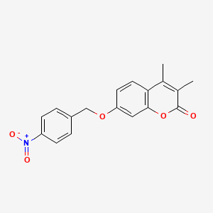 molecular formula C18H15NO5 B5850442 3,4-dimethyl-7-[(4-nitrobenzyl)oxy]-2H-chromen-2-one 