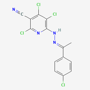 molecular formula C14H8Cl4N4 B5850444 2,4,5-trichloro-6-{2-[1-(4-chlorophenyl)ethylidene]hydrazino}nicotinonitrile 