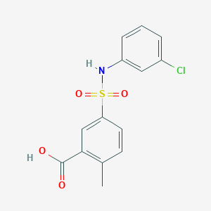 molecular formula C14H12ClNO4S B5850463 5-{[(3-chlorophenyl)amino]sulfonyl}-2-methylbenzoic acid 