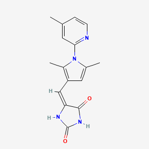 molecular formula C16H16N4O2 B5850539 5-{[2,5-dimethyl-1-(4-methyl-2-pyridinyl)-1H-pyrrol-3-yl]methylene}-2,4-imidazolidinedione 