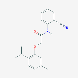 molecular formula C19H20N2O2 B5850549 N-(2-cyanophenyl)-2-(2-isopropyl-5-methylphenoxy)acetamide 