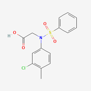 molecular formula C15H14ClNO4S B5850554 N-(3-chloro-4-methylphenyl)-N-(phenylsulfonyl)glycine CAS No. 6182-70-3