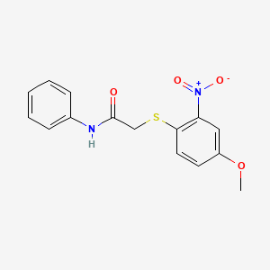molecular formula C15H14N2O4S B5850591 2-[(4-methoxy-2-nitrophenyl)thio]-N-phenylacetamide 
