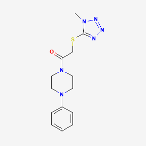molecular formula C14H18N6OS B5850599 1-{[(1-methyl-1H-tetrazol-5-yl)thio]acetyl}-4-phenylpiperazine 
