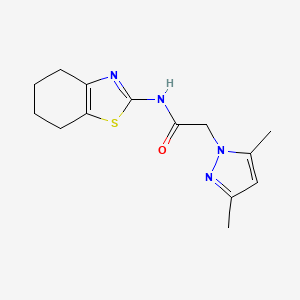 molecular formula C14H18N4OS B5850681 2-(3,5-dimethyl-1H-pyrazol-1-yl)-N-(4,5,6,7-tetrahydro-1,3-benzothiazol-2-yl)acetamide 