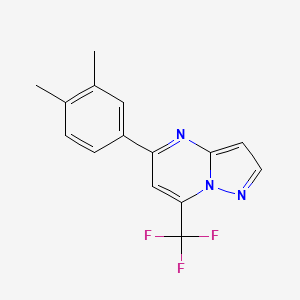molecular formula C15H12F3N3 B5850693 5-(3,4-dimethylphenyl)-7-(trifluoromethyl)pyrazolo[1,5-a]pyrimidine CAS No. 438233-94-4
