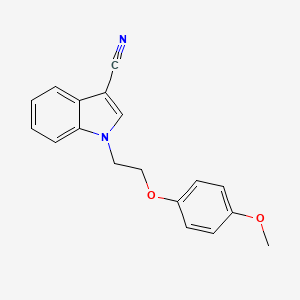 molecular formula C18H16N2O2 B5850701 1-[2-(4-methoxyphenoxy)ethyl]-1H-indole-3-carbonitrile 