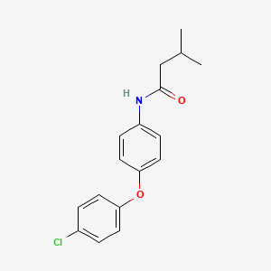 molecular formula C17H18ClNO2 B5850729 N-[4-(4-chlorophenoxy)phenyl]-3-methylbutanamide 