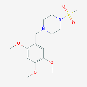 molecular formula C15H24N2O5S B5850732 1-(methylsulfonyl)-4-(2,4,5-trimethoxybenzyl)piperazine 