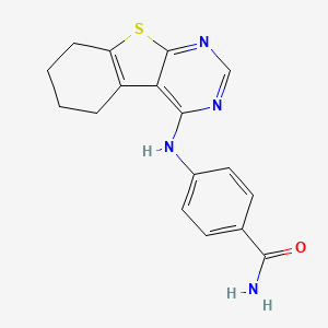 molecular formula C17H16N4OS B5850783 4-(5,6,7,8-tetrahydro[1]benzothieno[2,3-d]pyrimidin-4-ylamino)benzamide 
