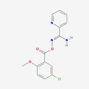 molecular formula C14H12ClN3O3 B5850794 N'-[(5-chloro-2-methoxybenzoyl)oxy]-2-pyridinecarboximidamide 